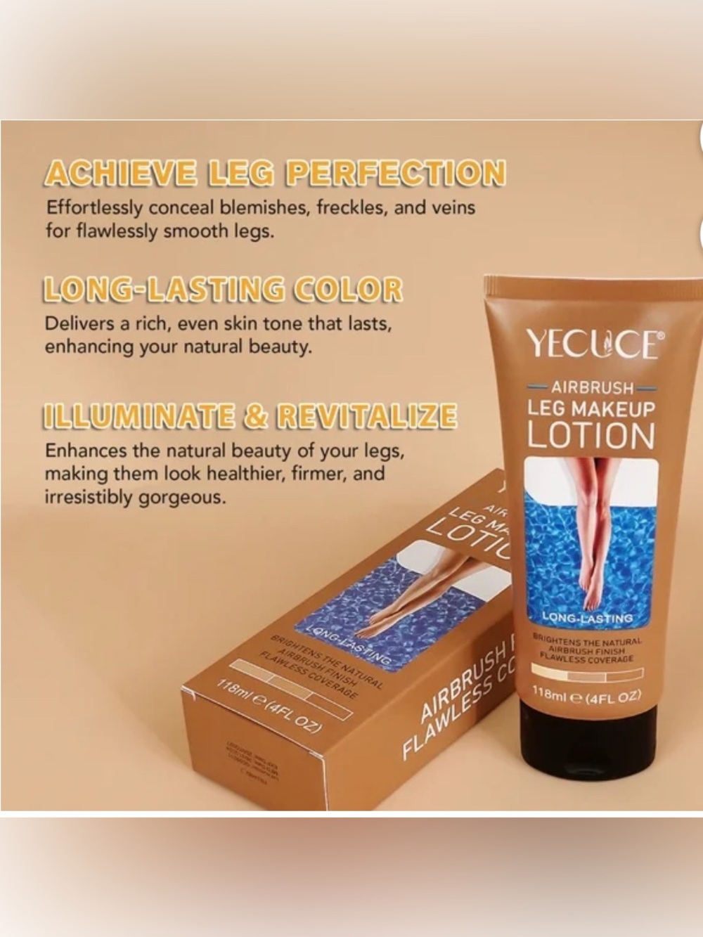 Airbrush Leg Makeup Lotion - #3 bronze